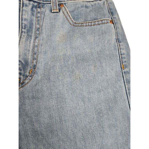 Nasty Gal Womens Wide Leg High-Waist Cropped Denim Jeans With Raw Hem Size 27 - Picture 5 of 8